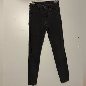 black denim skinny jeans